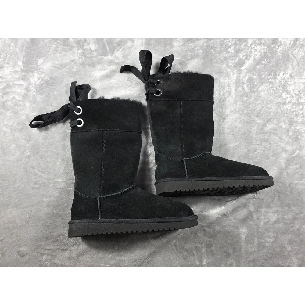 Koolaburra by UGG Andrah Tall Boots Women Size‎ 7 Black Suede 1105791